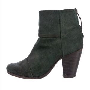 💛 Rag and Bone Green Leather Booties Size 38